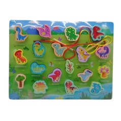 Рамка-вкладиші, шнурівка, дерево, Динозаври