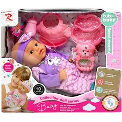 Пупс мягкий, 10 звуковых эффектов, 6 аксессуаров, 30см, в коробке