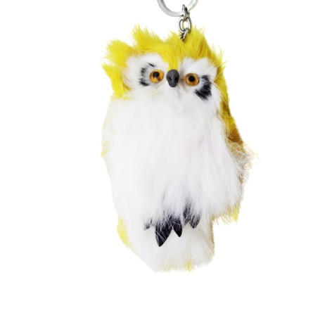 Брелок сова (хутро) жовта