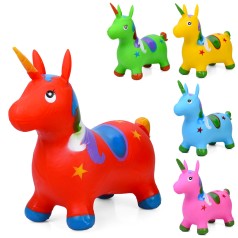 Стрибуны-лошадки единорог, ПВХ, 1300г, 5 цветов, в п/э, 28-24-8см /15/
