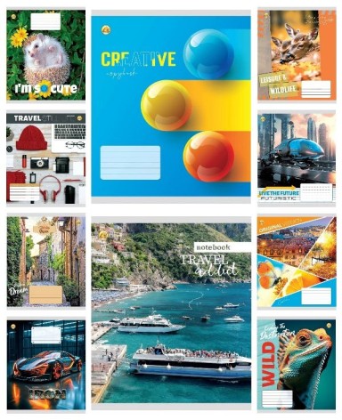 Тетрадь 36 арк. клітка Люкс ТЕ11444 Мікс 1, 20 шт. в уп. /320/ 10к.