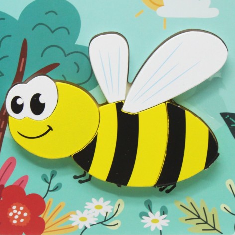 Дерев'яний пазл-вкладиш "Бджілка" (15х15 см)