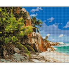Набор для творчества алмазная картина Дикий пляж Strateg размером 30х40 см (KB082)