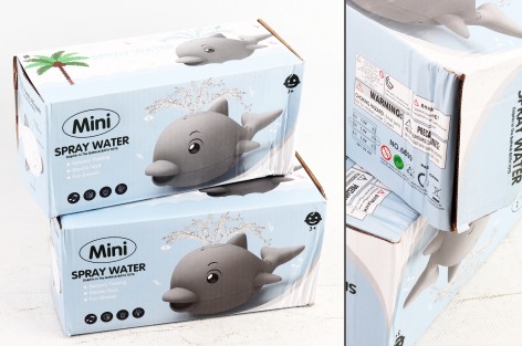 УЦЕНКА 30% Водна гра  2 кольори, “Дельфін”, робить фонтан, підсвічування, мелодія, 21,5*9,5*10 см, в кор. 