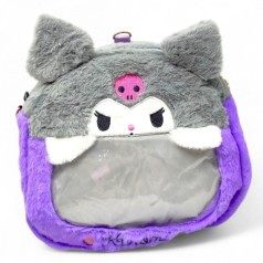 Сумка ХЕЛЛО КИТТИ с прозрачными элементами, 26x26 см (СИРЕНЕВЫЙ)