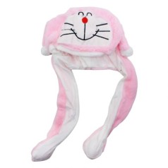 Шапка с двигающимися ушами Зая розовый