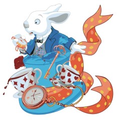 Картина по номерам Белый кролик Strateg с лаком размером 30х30 см (ES102)