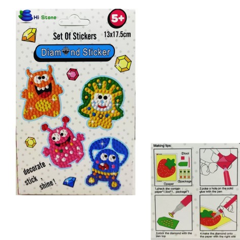 Алмазна мозаїка з наліпками монстрики