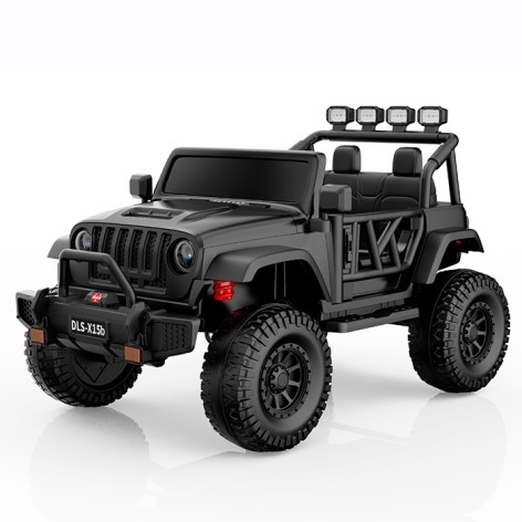 Джип M 6065EBLR-2 (1шт) 2.4G р/к, 1акум24V7AH, 2мотора45W, BLUETOOTH, EVA, музика, шкіра, світло, чорний