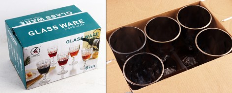 УЦЕНКА 20% Стакан из цветного стекла 200мл 20015D-B  Черный, 6 шт. в упаковке