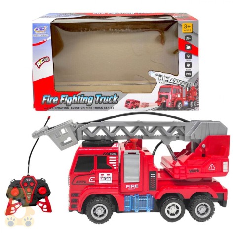 Пожежна машина на радіокеруванні з катапультою (USB.муз.світ.бризкає водою)