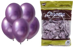 Набір латексних повітряних куль 50шт.*30см металік фіолетові (1*200)