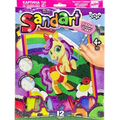 Фреска из цветного песка "Sandart" Пони с бантом