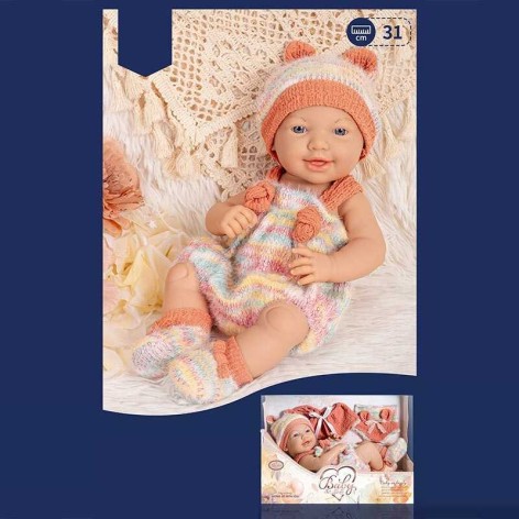 Пупс висота 31 см, в’язаний знімний одяг, змінний одяг, в кор. 