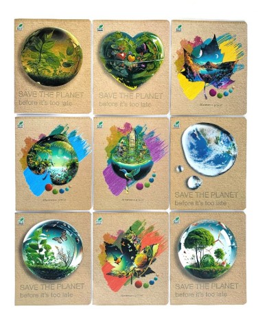 Тетрадь 48 листов клетка Экокартон Back brown с Выборочным объемным УФ-лак покрытие цена за 10 шт.