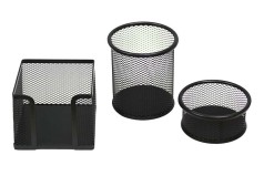 Набір канц. з метал. сітки 3 предм.: підставка для ручок, підставка для пап., підставка для скріпок