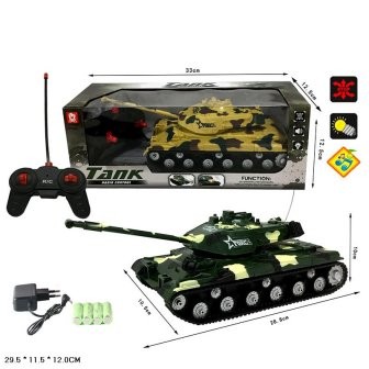 Радиоуправляемые модели Танк AKX529-2 игрушка на аккумуляторе музыка, свет, 2 цвета коробка 33*12,5*12,5