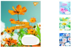 Зошит А5/24 в лінійку 1В Summer flowers, зошит учнівський 20шт. в уп.