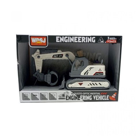 Спецтехніка підсвічування, звуки, на батарейках, механічний маніпулятор з захватом, платформа обертається, в коробці