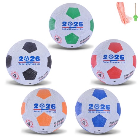 Мяч футбольный №4 резиновый, 290 грамм, 5 цветов 