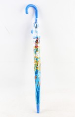 УЦЕНКА 40% Парасолька детская длина 65,5см, трость 60см, диаметр 83см, спица 48см, клеенка, свисток,4 вида(робот),  в п/е /30/