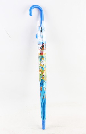 УЦЕНКА 40% Парасолька детская длина 65,5см, трость 60см, диаметр 83см, спица 48см, клеенка, свисток,4 вида(робот),  в п/е /30/