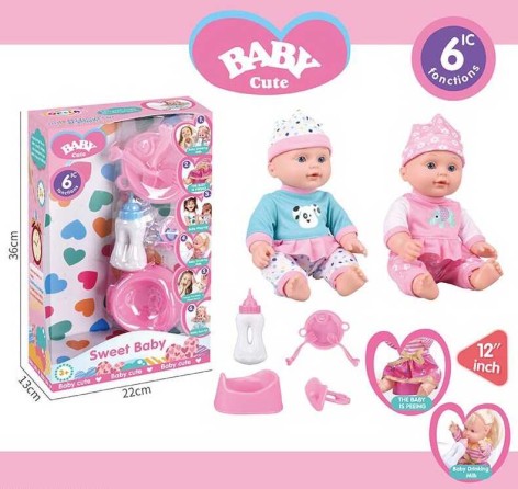 Пупс 2 види, 6 функцій, звуковий чіп, аксесуари, у кор. /32-2/
