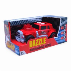 Машинка интерактивная, подсветка, звук, режим демонстрации, прорезиненные колеса, движения вперед-назад (красная)