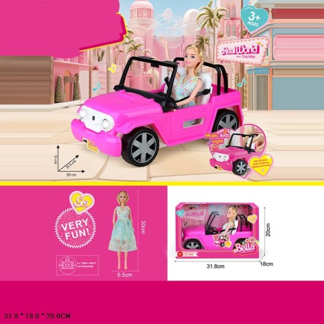 Транспорт для кукол батар. свет, звук, колеса крутятся, с куклой кор. 32*18*20 /24-2/