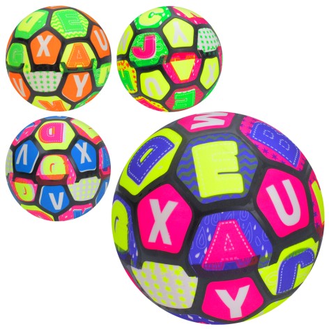 М'яч дитячий 9 дюймів, 57-60г, малюнок (англ.літери),  мікс кольорів, /144/