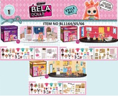 Игровой набор кукла + мебель для домика Bella DollS в каждом наборе - 2 варианта мебели, кукла - 7.5 см, 3 вида микс, в коробке 15,6*9.8*14,6 см