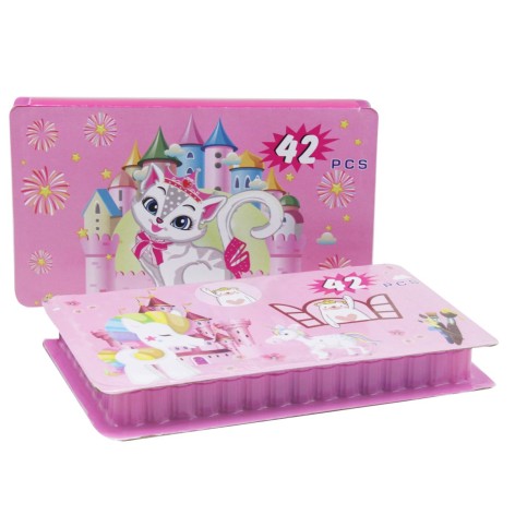 Набір для малювання рожевий 42 предмети, в пеналі