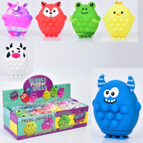 Фигурка монстр, 11см, на присосках, Pop it, в пакете, (6видов) /12/144/12шт в корр. 39-16,5-11см