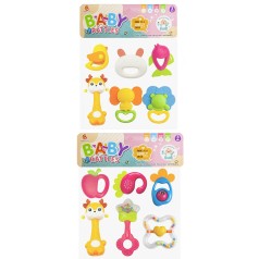 Брязкальце набор 6шт, от 7см, прорезыватель, 2 вида, в п/е, 24-26-4см /36/