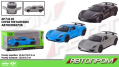 Машинка металева АВТОПРОМ 1:32, 2 кольори, відкриваються двері, багажник