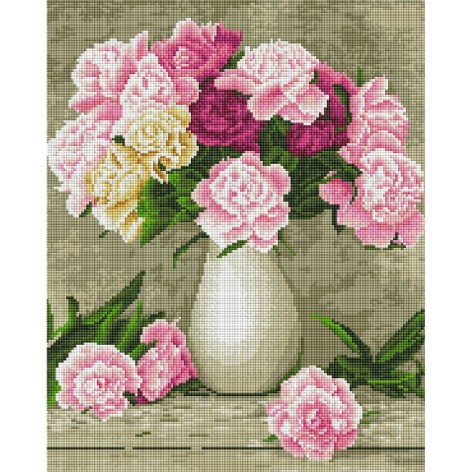 Алмазная мозаика: Нежные пионы