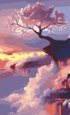 Набір для розпису по номерах Дерево над прірвою Strateg розміром 50х25 см (WW030)