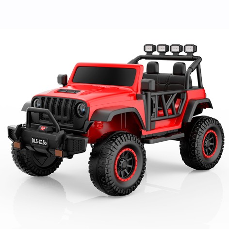 Джип M 6065EBLR-3 (1шт) 2.4G р/к, 1акум24V7AH, 2мотора45W, BLUETOOTH, EVA, музика, шкіра, світло, червоний