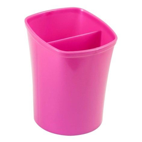 Склянка для письмового приладдя Kvadrik квадратний на два відділення, рожевий