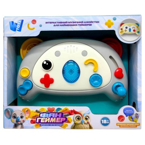 Інтерактивна музична іграшка WToys "Джойстик ФанГеймер" підсвічування сірий