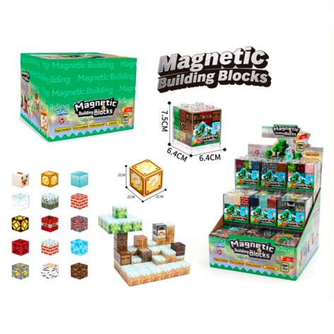 Конструктор магнитный, куб 2см, 27дет, в кор-це(пластик), /3/54/18шт в кор. 20-15,5-20см