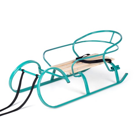 Детские санки Vitan "Снегур" бирюза с спинкой