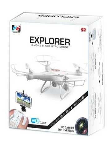 Радіокерований квадрокоптер пульт 2,4 GHz, HD-камера, 6-AXIS, Headless mode, у кор. 