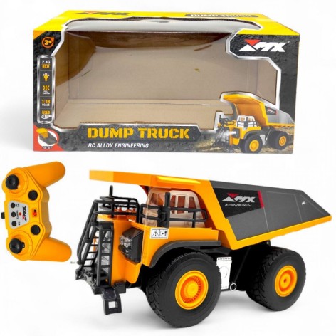 Іграшковий самоскид MiC "" металопластик, підсвічування, акум. 3.7V, USB-кабель, пульт 2.4 GHz, масштаб 1:18