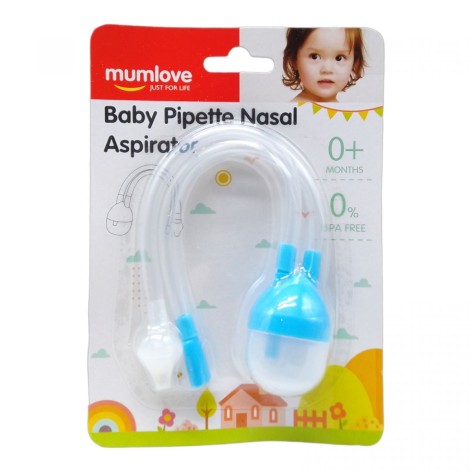 Аспиратор назальный с голубой трубочками.