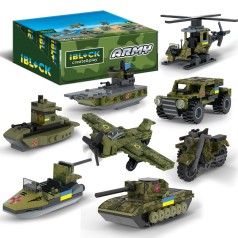 Конструктор iBlock Армия, 30-90дет., 8видов, р-р уп-ки 16*5*13см /6/48/8шт в коробке 33,2*21,5*13,5см