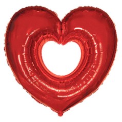 Шарик фольгированный мини Сердце в сердце 902500 красное