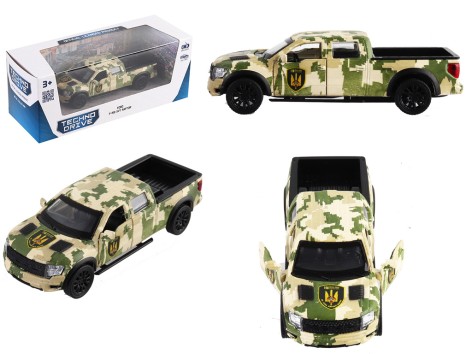 Автомодель Kiddisvit Ford F-150 SVT Raptor военная 4 см (250296)