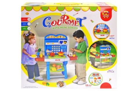 Кухонный набор детский озвучен со светом в коробке