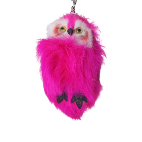 Брелок сова (хутро) малинова
